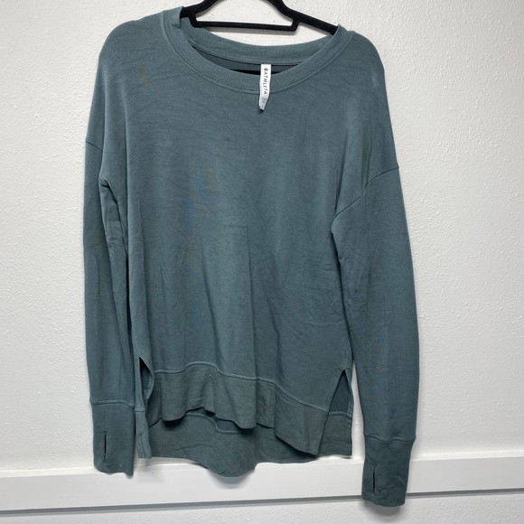 Athleta Green Mossy Grey Long Sleeve Pullover Sweater Womens Small - Picture 1 of 7